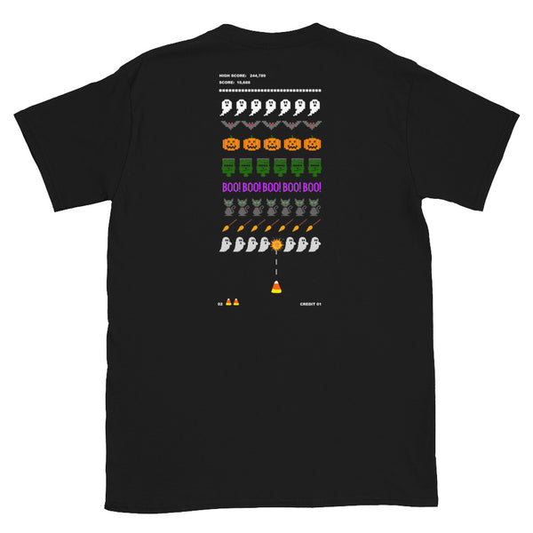 80's 8-Bit Pixel Halloween Video Game Short-Sleeve Unisex T-Shirt
