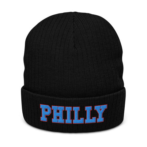 PHILLY Embroidered Ribbed knit beanie in Phillies Colors