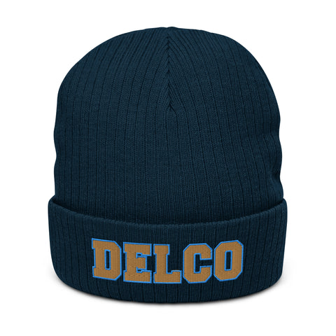 DELCO Ribbed knit beanie in Philadelphia Union colors