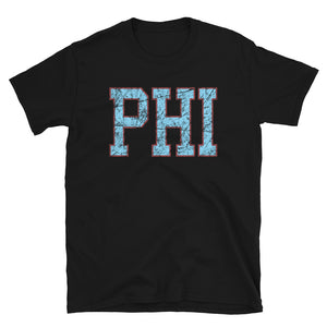 PHI Short-Sleeve Unisex T-Shirt in Philadelphia Phillies Colors