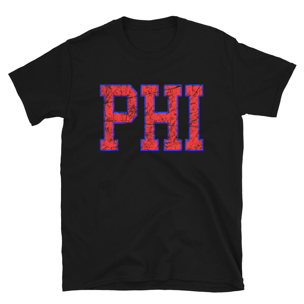 PHI Short-Sleeve Unisex T-Shirt in Philadelphia 76ers Colors