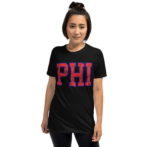 PHI Short-Sleeve Unisex T-Shirt in Philadelphia 76ers Colors