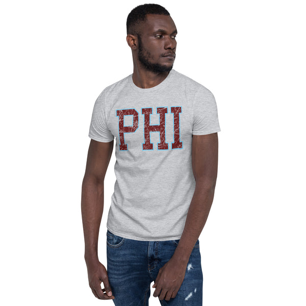 PHI Short-Sleeve Unisex T-Shirt in Philadelphia Phillies Colors